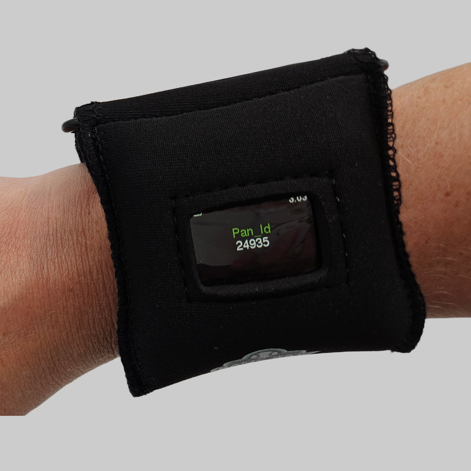 Neoprene wristband containing XR15 player unit